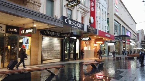 Adelaide Rundle Mall Stock Footage 110884667