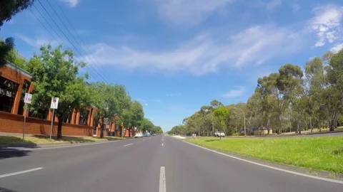 ADELAIDE, SOUTH AUSTRALIA - JUNE 12, 2016: Automobile POV driving along wide Stock Footage