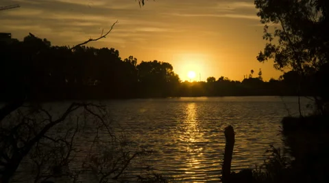 Adelaide sunset over Torrens in 4k Stock Footage 47950618