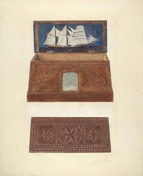 Adele Brooks, Bishop Hill Salt Box, c 1938 Bishop Hill: Salt Box Copyright... 스톡 사진
