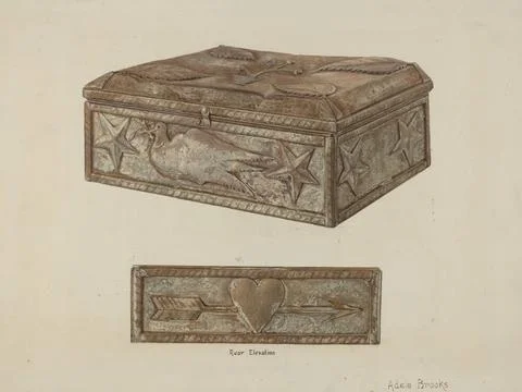 Adele Brooks, Pa German Bridal Box, c 1940 Pa. German Bridal Box Copyright... Stock Photos