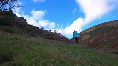 Adele hiking in Cardwell Valley. Stock Footage 321474680