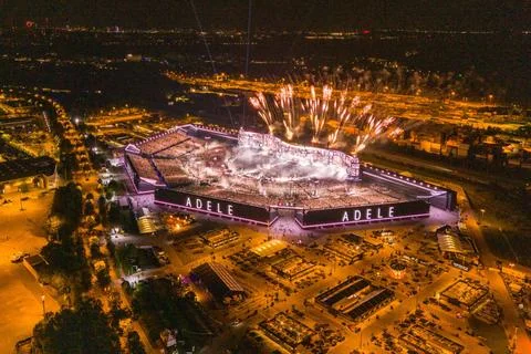  Adele in Muenchen - Ende der 7. Show der Europa Konzerte am 23.08.2024 au... Stock Photos