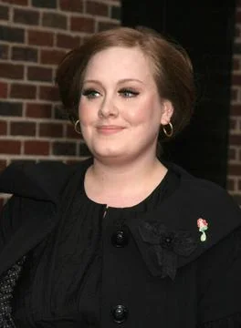  Adele visits the Late Show with David Letterman at the Ed Sullivan Theatr... 스톡 사진