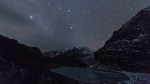 Aden Lake starry sky Stock Footage 83712290