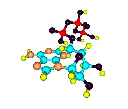 Adenosine triphosphate (ATP) molecule isolated on white Stock Illustration