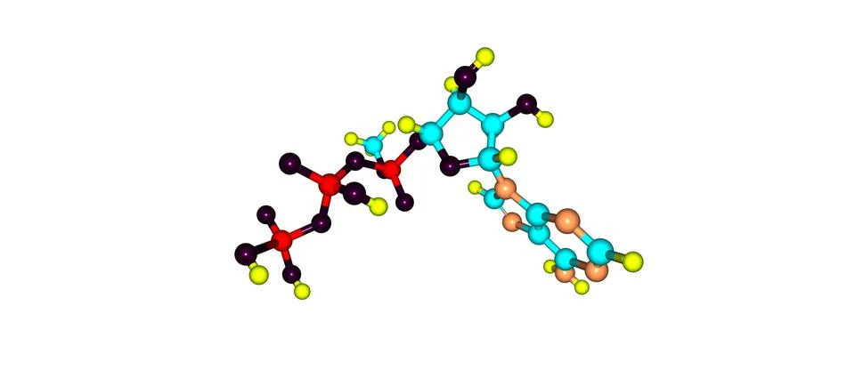 Adenosine triphosphate molecular structure isolated on white Stock Illustration