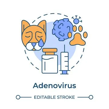 Adenovirus flat linear concept icon Stock Illustration