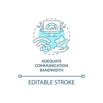 Adequate communication bandwidth turquoise concept icon イラスト素材