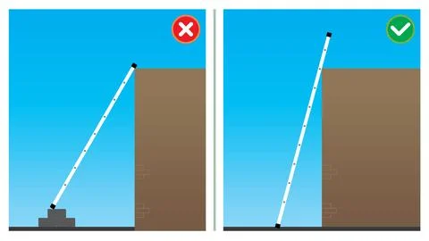 Adequate length of ladder Stock Illustration