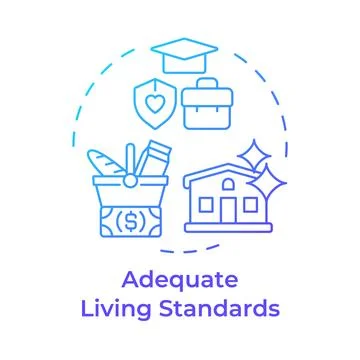 Adequate living standards blue gradient concept icon Stock Illustration