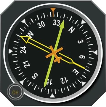 ADF navigation directional gyro indicator 库存插图