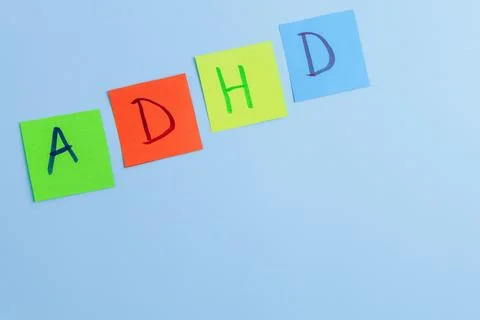 ADHD abbreviation on multi-colored paper. Attention Deficit Hyperactivity Foto stock
