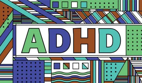 ADHD Abstract Background Concept Illustration Stock Illustration