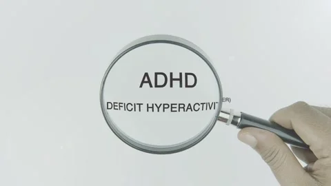 ADHD Attention Deficit Hyperactivity Disorder text or word highlighted Stock Footage 303795533