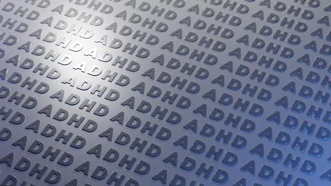 ADHD Attention deficit hyperactivity disorder - background 3D illustration Stock Illustration