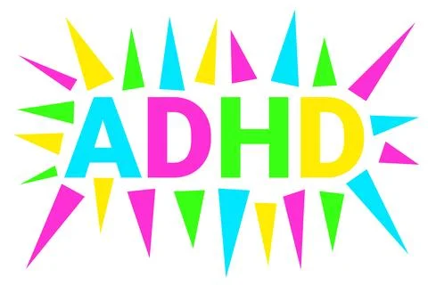 ADHD - attention deficit hyperactivity disorder. Mental disease, illness and Stock Illustration