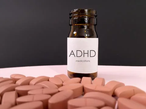 ADHD bottle of medication Stock Photos