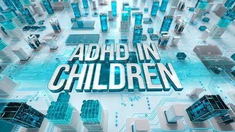 ADHD in Children with medical digital technology concept Stock Footage 106152172