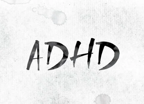ADHD Concept Painted in Ink Stock Illustration
