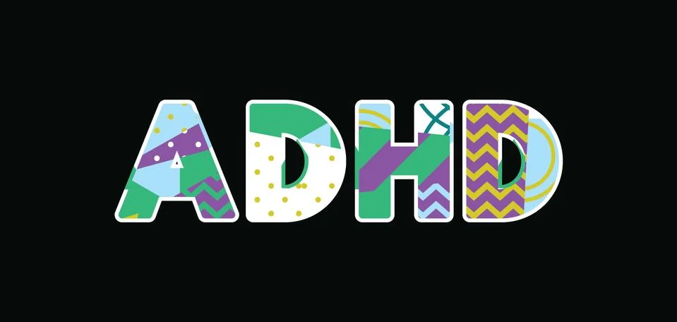 ADHD Concept Word Art Illustration Stock Illustration