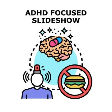 Adhd management concepts for improving focus and concentration Stock Illustration