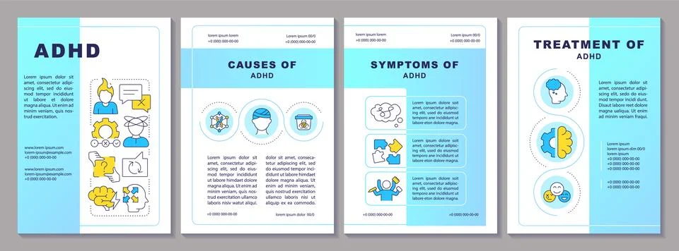 ADHD symptoms brochure layout Stockillustratie