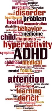 ADHD word cloud Illustrazione stock