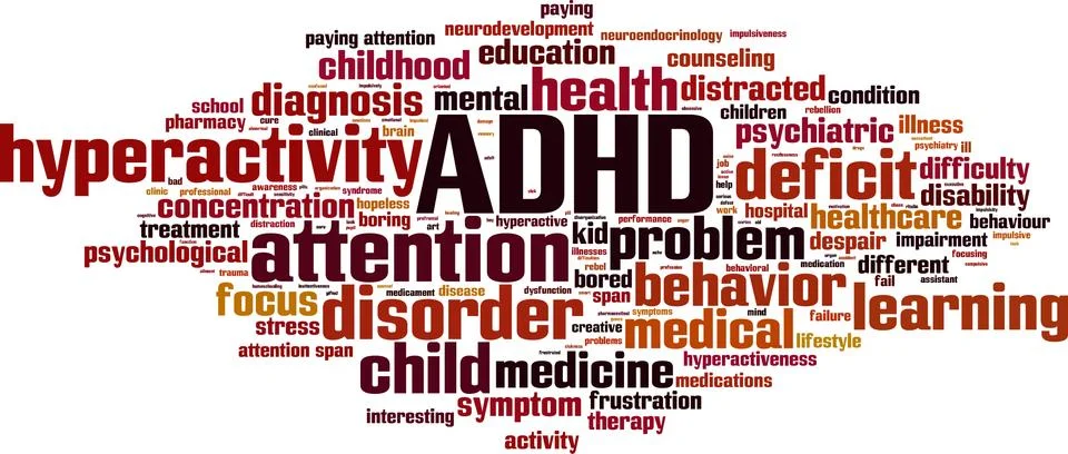 ADHD word cloud Stock Illustration