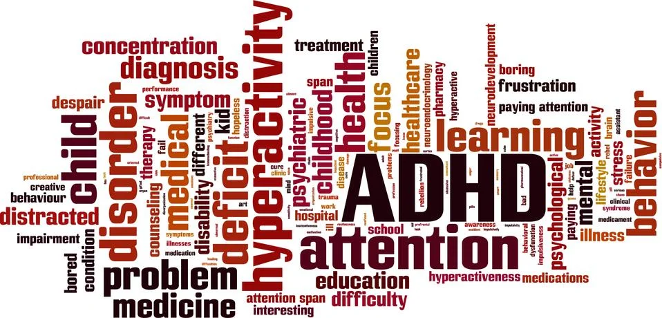 ADHD word cloud Stock Illustration