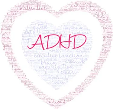 ADHD Word Cloud 스톡 일러스트