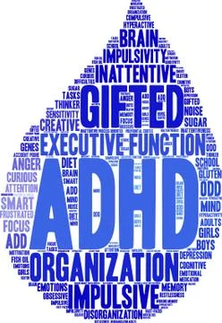 ADHD Word Cloud Stock Illustration