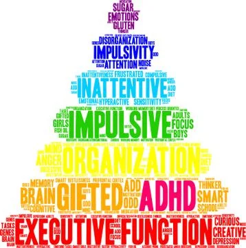 ADHD Word Cloud Illustrazione stock
