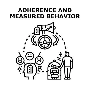 Adherence and measured behavior concept illustration Stock Illustration