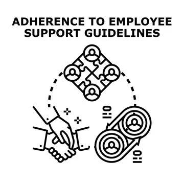 Adherence to employee support guidelines vector illustration Stock Illustration