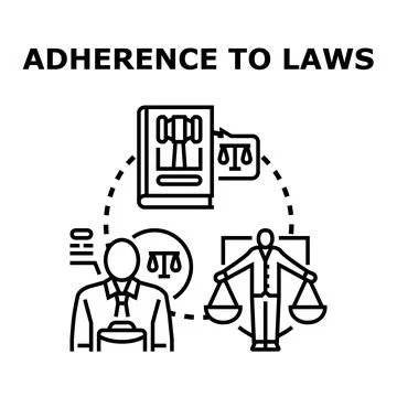 Adherence to laws and regulations concept diagram Illustrazione stock
