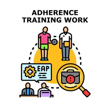 Adherence training work and employee assistance program Stock Illustration