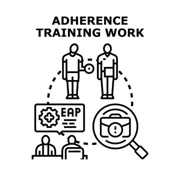 Adherence training work and employee assistance program Stock Illustration
