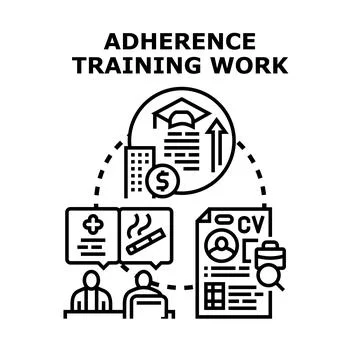 Adherence training work developing professional skills Stock Illustration