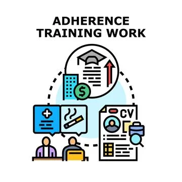 Adherence training work developing professional skills Stock Illustration