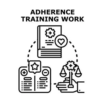 Adherence training work implementing medical guidelines Stock Illustration
