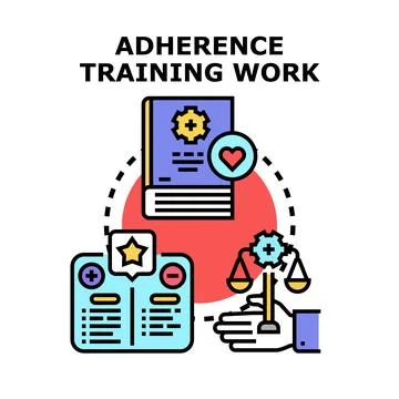 Adherence training work implementing medical guidelines Stock Illustration