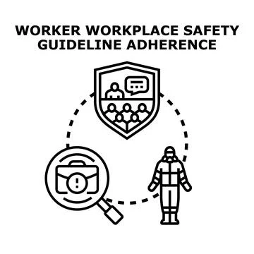 Adhering to workplace safety guidelines and professional protection Stock Illustration