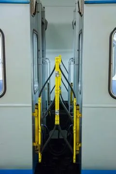 The adhesion between the subway cars Stock Photos
