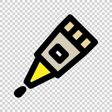 Adhesive Flat icon. office and school supplies suitable for interfaces Illustrazione stock