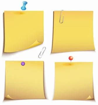 Adhesive memory notes set Stock Illustration