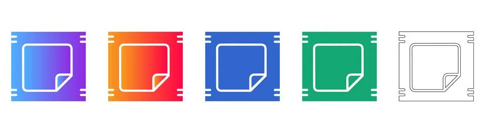 Adhesive Note Square Vector Icons Stock Illustration