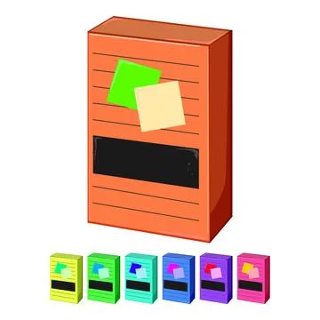 Adhesive note sticker cartoon vector graphic sign Stock Illustration