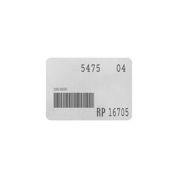 Adhesive paper barcode tag vector icon, blank of product identification label Stock Illustration