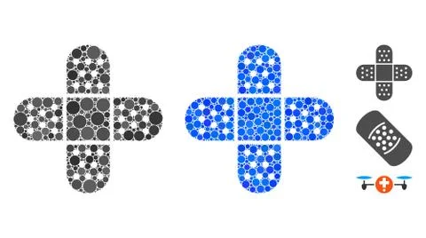 Adhesive Patch Composition Icon of Spheric Items イラスト素材